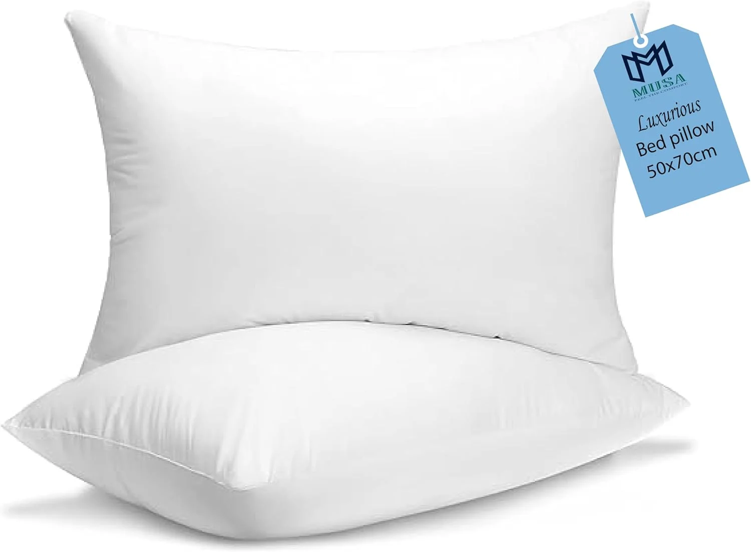 بالش موسا موسا برای خواب، بالش لوکس تخت خواب، 800 گرم، بالش هتلی پر شده با الیاف جایگزین پر، 48x70 سانتی متر (بسته 2 عددی)
