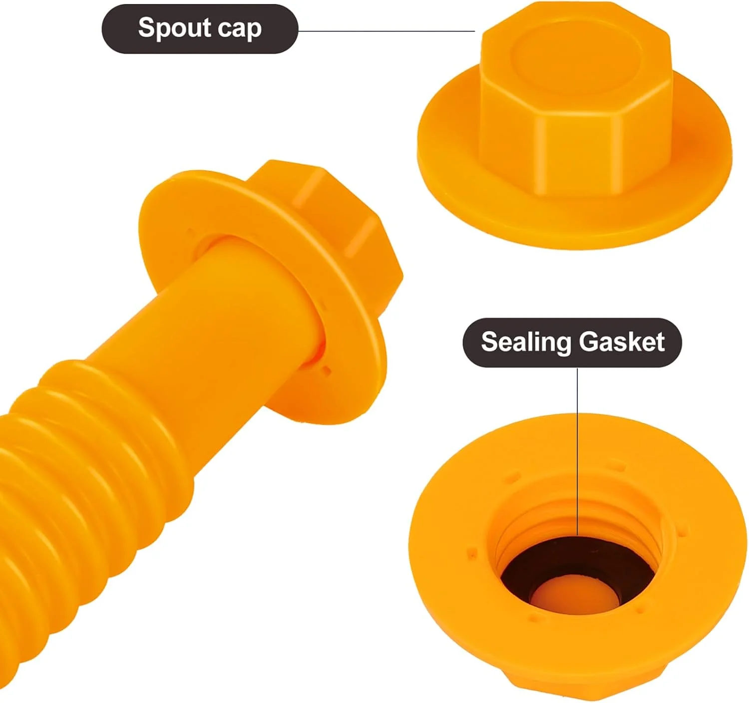 نازل جایگزین برای ظروف سوخت اسپیس‌مارت، نازل انعطاف‌پذیر برای ظروف ۱/۲/۵/۱۰ گالنی (۵ عدد - زرد)