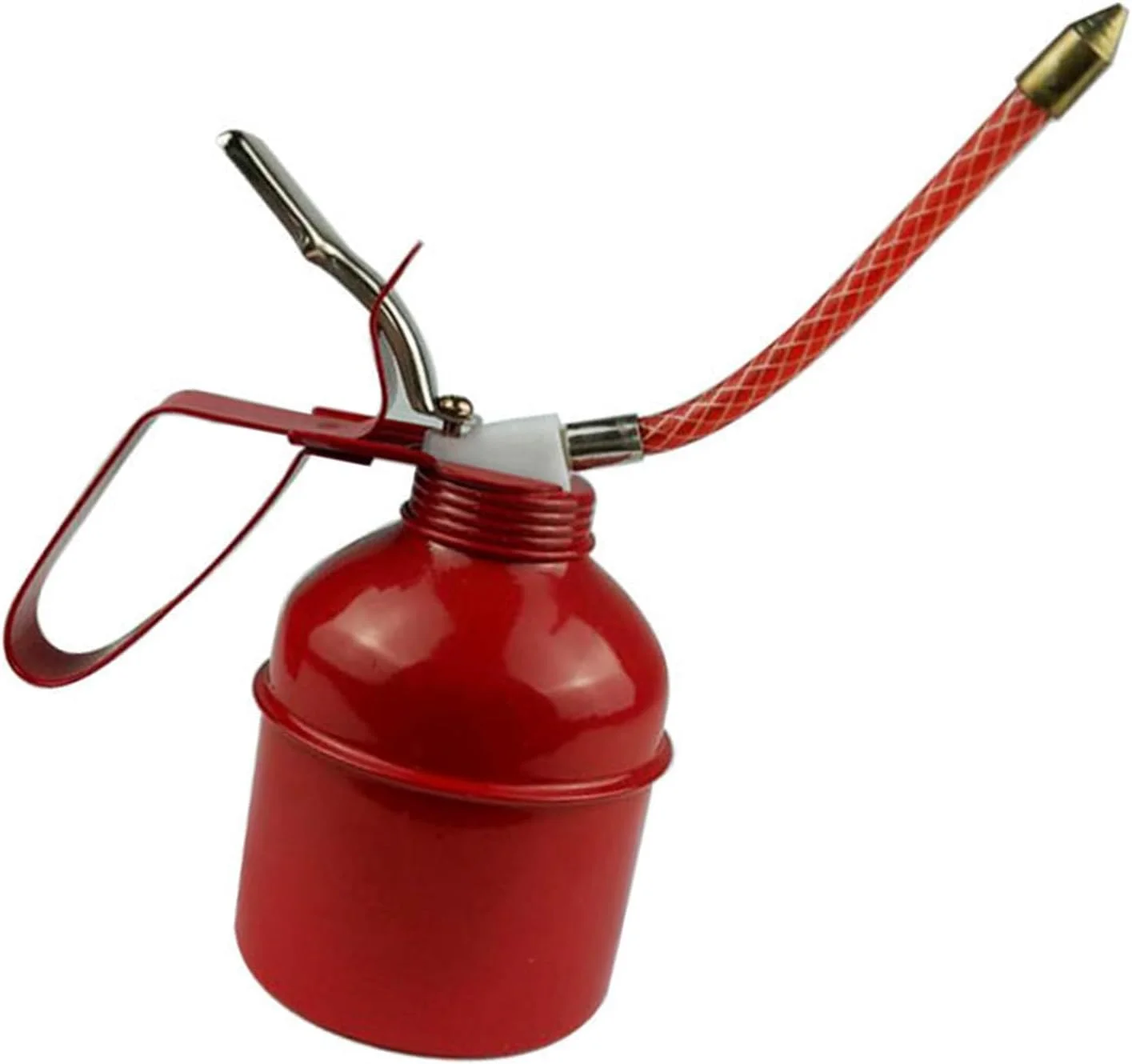 قوطی روغن پمپ اهرمی فلزی قرمز Tnfeeon، ابزار روغن کاری برای نگهداری خانگی (270 میلی لیتر)