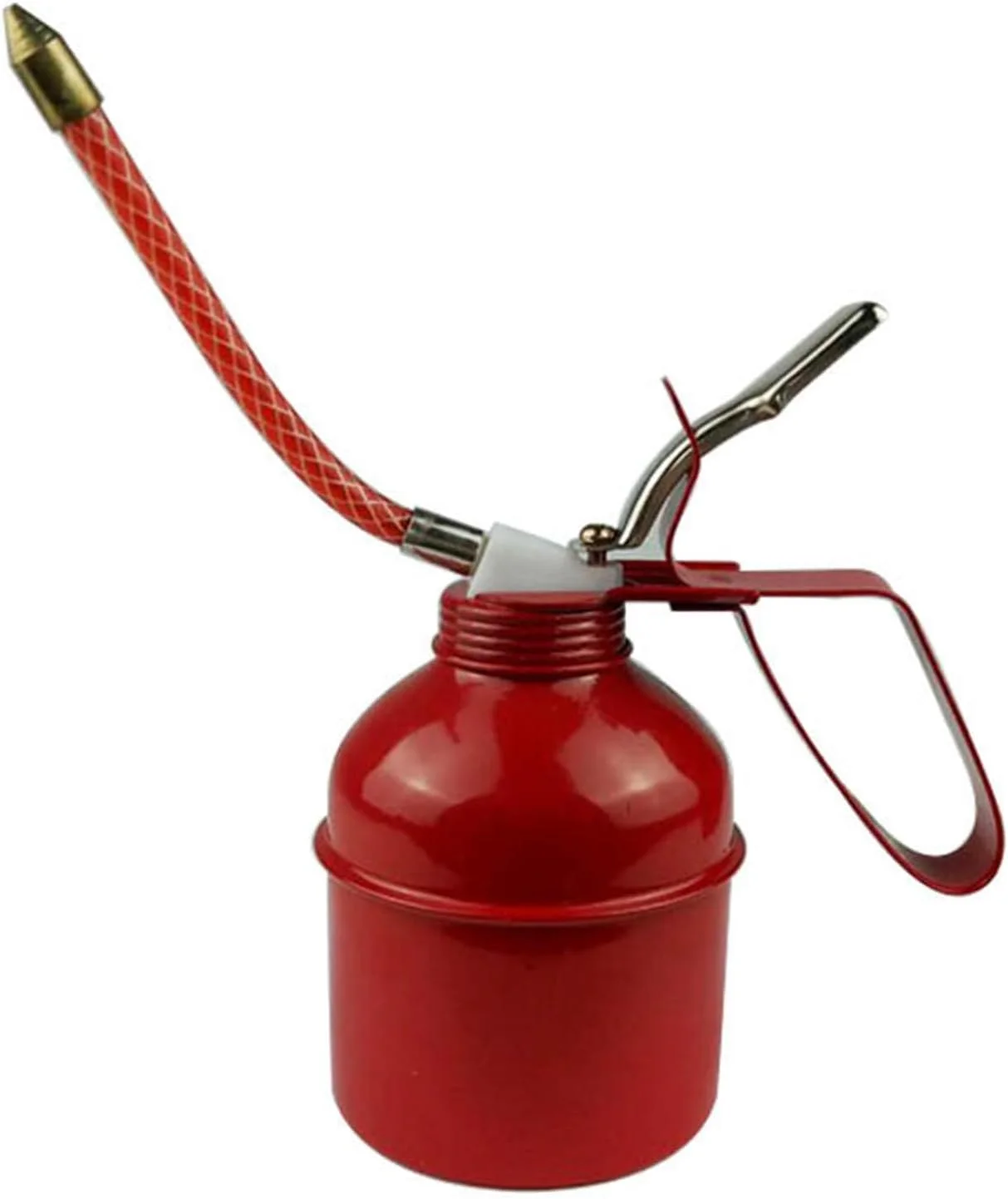 قوطی روغن پمپ اهرمی فلزی قرمز Tnfeeon، ابزار روغن کاری برای نگهداری خانگی (270 میلی لیتر)