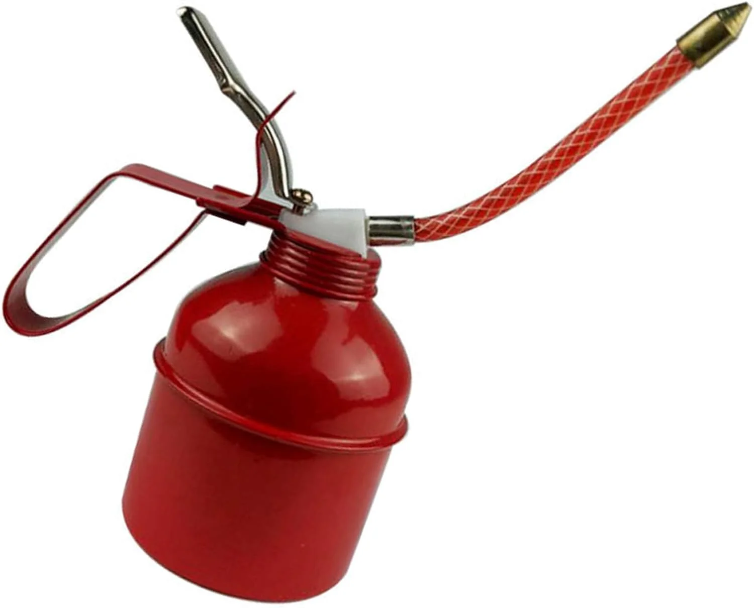 قوطی روغن پمپ اهرمی فلزی قرمز Tnfeeon، ابزار روغن کاری برای نگهداری خانگی (270 میلی لیتر)