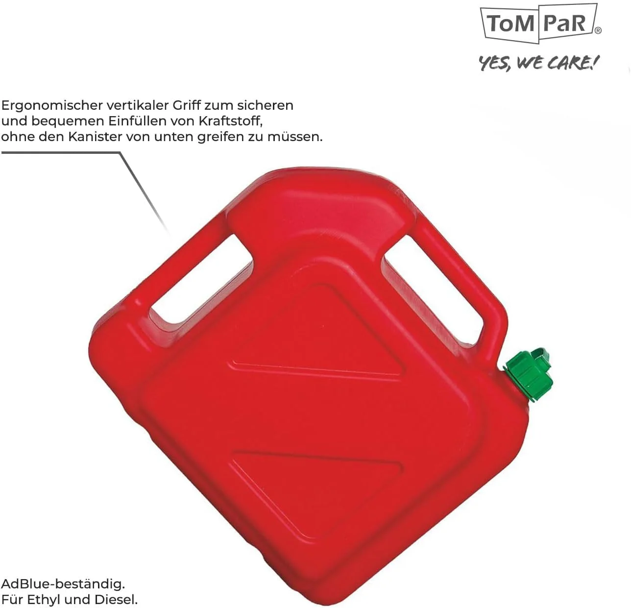 ظرف بنزین ۱۰ لیتری ToM PaR | ظرف دیزل | ظرف ذخیره | ظرف سوخت | ظرف آب | بنزین | دیزل | آب | دارای دهانه خروجی | نشانگر سطح | درب قیفی پیچی
