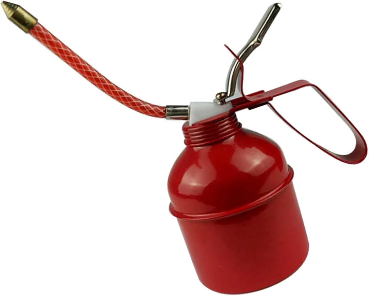 قوطی روغن پمپ اهرمی فلزی قرمز Tnfeeon، ابزار روغن کاری برای نگهداری خانگی (270 میلی لیتر)