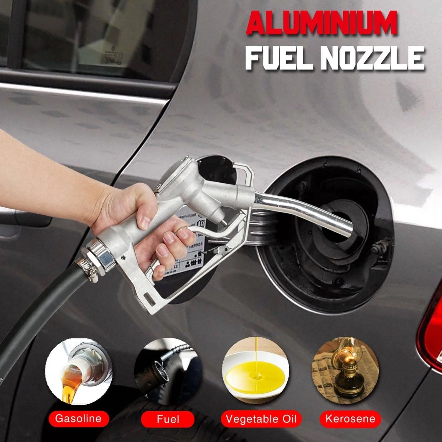 مخزن سوخت قابل حمل تاپ وی، 60 لیتری، به همراه پمپ انتقال سوخت خود مکش 12 ولت DC برای خودروها، ماشین های چمن زنی، ATV، قایق ها و غیره