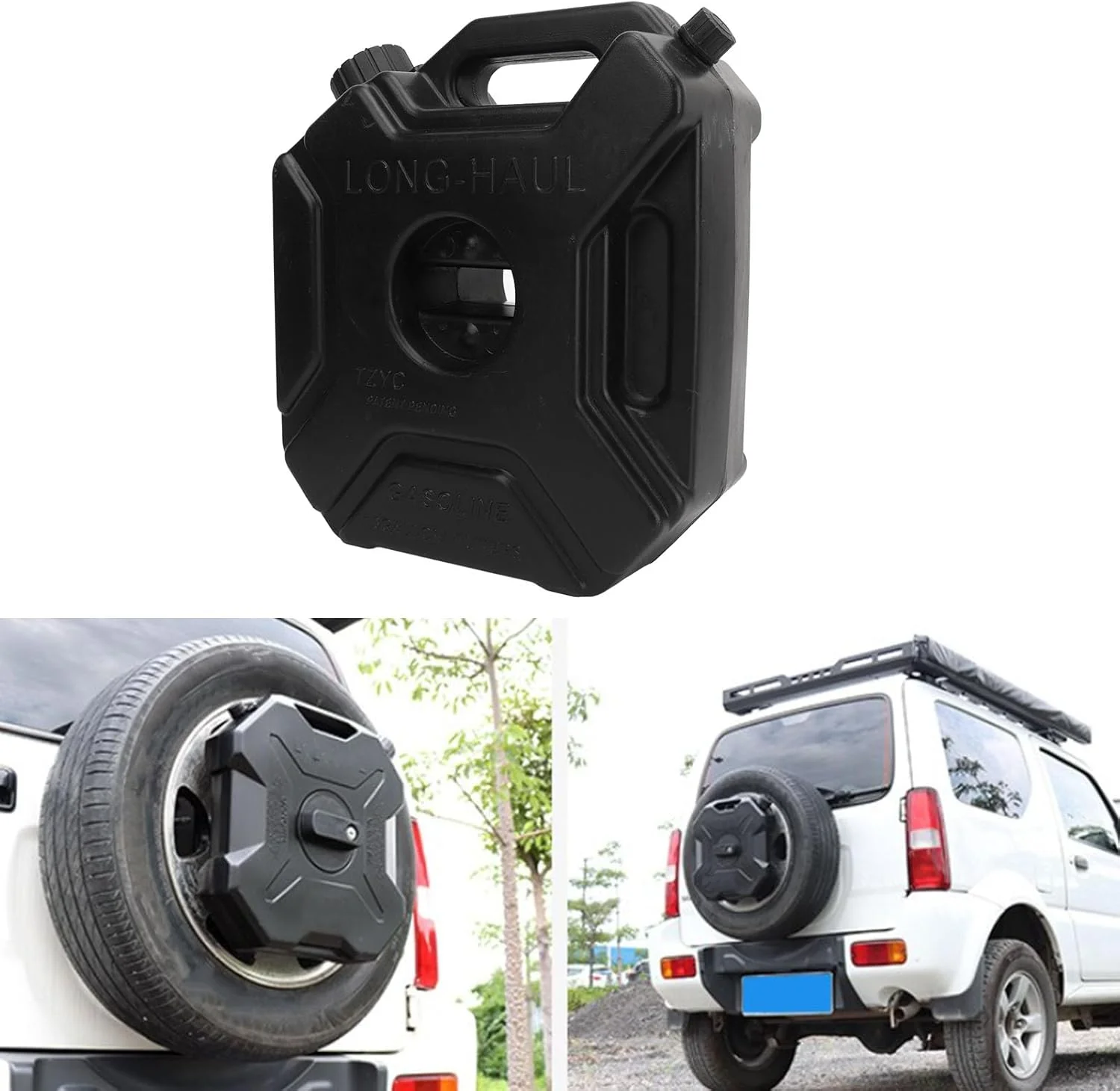 مخزن سوخت 5 لیتری Tuwei، مخزن بنزین قابل نصب، مخزن ذخیره روغن و بنزین، مخزن پشتیبان اضطراری، ظرف بنزین، مخزن انتقال سوخت برای خودرو، موتورسیکلت، UTV، ATV، موتور سیکلت خاکی (همراه با براکت)