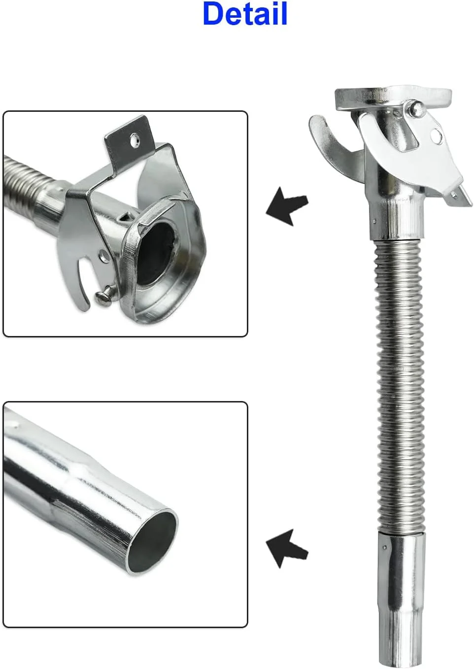 نازل جایگزین چندمنظوره برای ظروف سوخت، نازل انعطاف پذیر برای ظروف فلزی 1، 2 و 5 گالنی، تقریبا 29.5 سانتی متر
