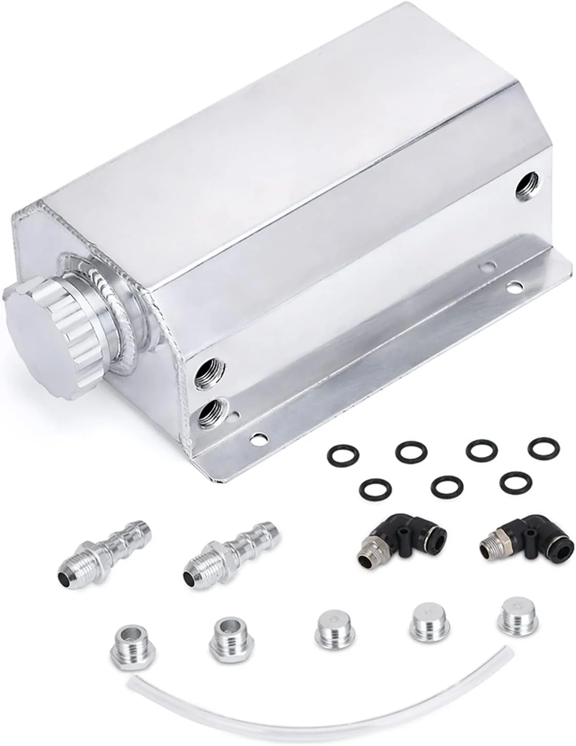 مخزن ذخیره روغن موتور یونیورسال 2 لیتری آلیاژی، مخزن تنفس روغن سوخت گاز، مخزن سرریز رادیاتور خنک کننده، جداکننده روغن هوا (نقره ای)