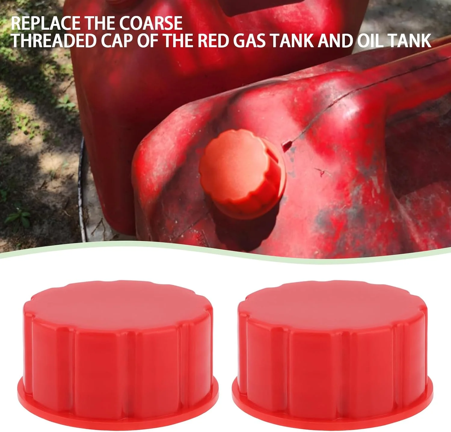 بسته 4 عددی درب گالن بنزین 5 گالنی، درب جایگزین با رزوه درشت، سازگار با گالن های 5 گالنی با دهانه 1.75 تا 1.81 اینچ، ساخته شده از پلاستیک و فلز، قرمز