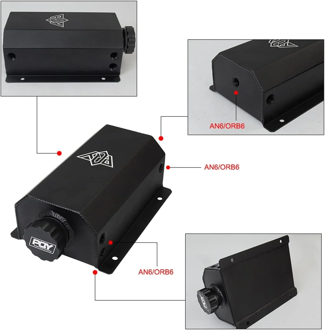 مخزن ذخیره روغن موتور یونیورسال 2 لیتری آلیاژی، مخزن تنفس روغن سوخت گاز، مخزن سرریز رادیاتور خنک کننده، جداکننده روغن هوا (نقره ای)
