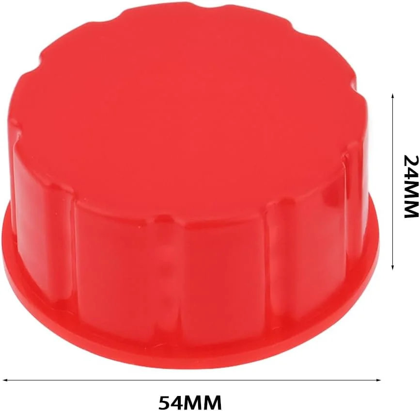 بسته 4 عددی درب گالن بنزین 5 گالنی، درب جایگزین با رزوه درشت، سازگار با گالن های 5 گالنی با دهانه 1.75 تا 1.81 اینچ، ساخته شده از پلاستیک و فلز، قرمز