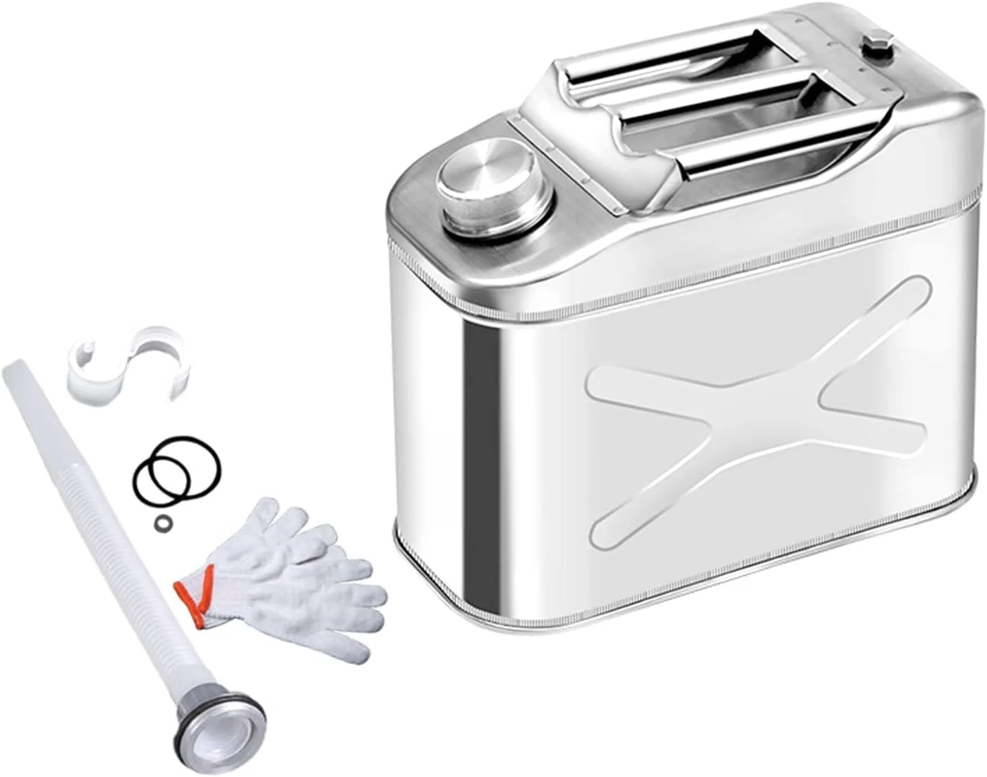 مخزن سوخت فلزی 10 و 20 لیتری، مخزن بنزین پشتیبان خانگی، مهر و موم شده، استیل ضد زنگ 304، درام ذخیره سازی اضطراری، بنزین، گازوئیل، ظرف آب با کیت تهویه و نازل برای خودرو، 2.5 و 5 گالن