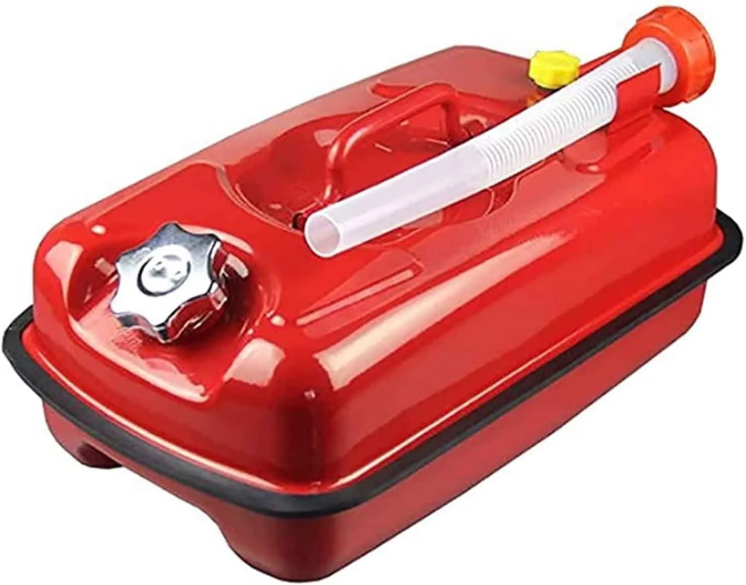 ظرف سوخت WRQzxcv، ظرف ذخیره روغن سوخت، ظرف فلزی 50/10/20 لیتری برای ذخیره سوخت، نفت، گازوئیل، ظرف روغن + لوله انعطاف پذیر، پشتیبان اضطراری خودرو و موتور، مخزن سوخت ضخیم