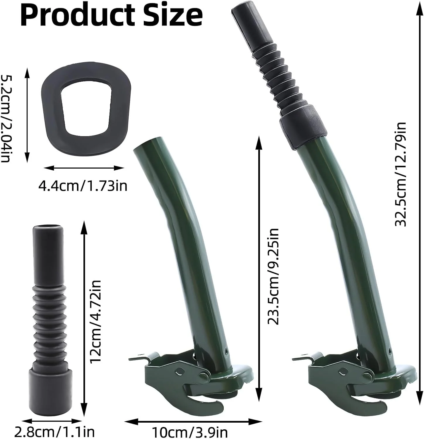 قیف پر کننده مخزن WYYFXY® طول 26 سانتی متر، مناسب برای مخازن 5، 10 و 20 لیتری فلزی