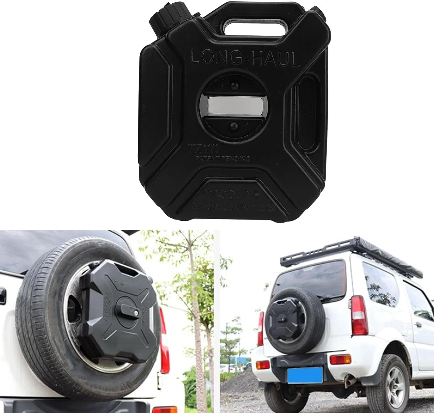 مخزن ذخیره سازی روغن و بنزین Yctze ABS 3 لیتری، مخزن بنزین مشکی پشتیبان اضطراری برای خودرو، موتورسیکلت، UTV، ATV، دوچرخه (ABS)