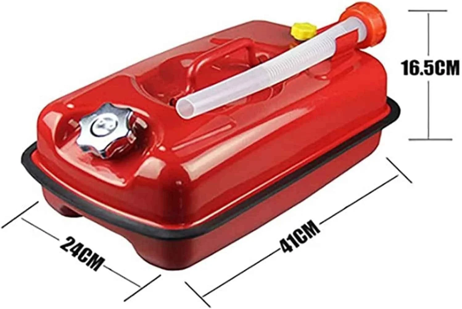 ظرف سوخت WRQzxcv، ظرف ذخیره روغن سوخت، ظرف فلزی 50/10/20 لیتری برای ذخیره سوخت، نفت، گازوئیل، ظرف روغن + لوله انعطاف پذیر، پشتیبان اضطراری خودرو و موتور، مخزن سوخت ضخیم