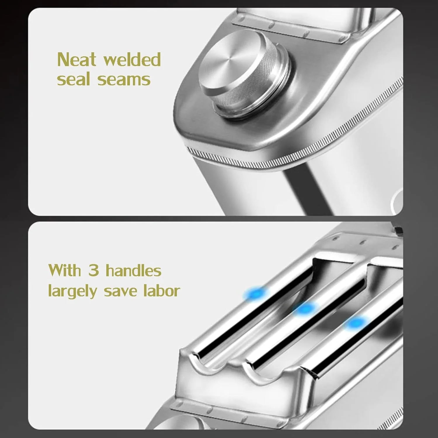 مخزن سوخت فلزی 10 و 20 لیتری، مخزن بنزین پشتیبان خانگی، مهر و موم شده، استیل ضد زنگ 304، درام ذخیره سازی اضطراری، بنزین، گازوئیل، ظرف آب با کیت تهویه و نازل برای خودرو، 2.5 و 5 گالن