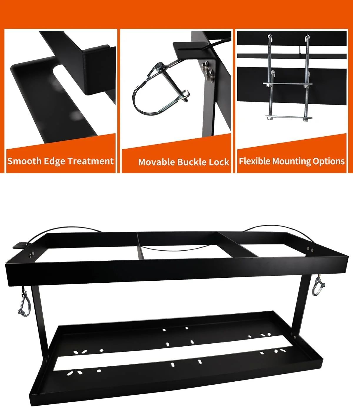 نگهدارنده گالن بنزین YQDHYLYH، مناسب برای سه گالن 5 گالنی بنزین، سازگار با ظرف سوخت 5.5 گالنی VP Racing، نگهدارنده گالن بنزین برای تریلر (فقط نگهدارنده ظرف سوخت)