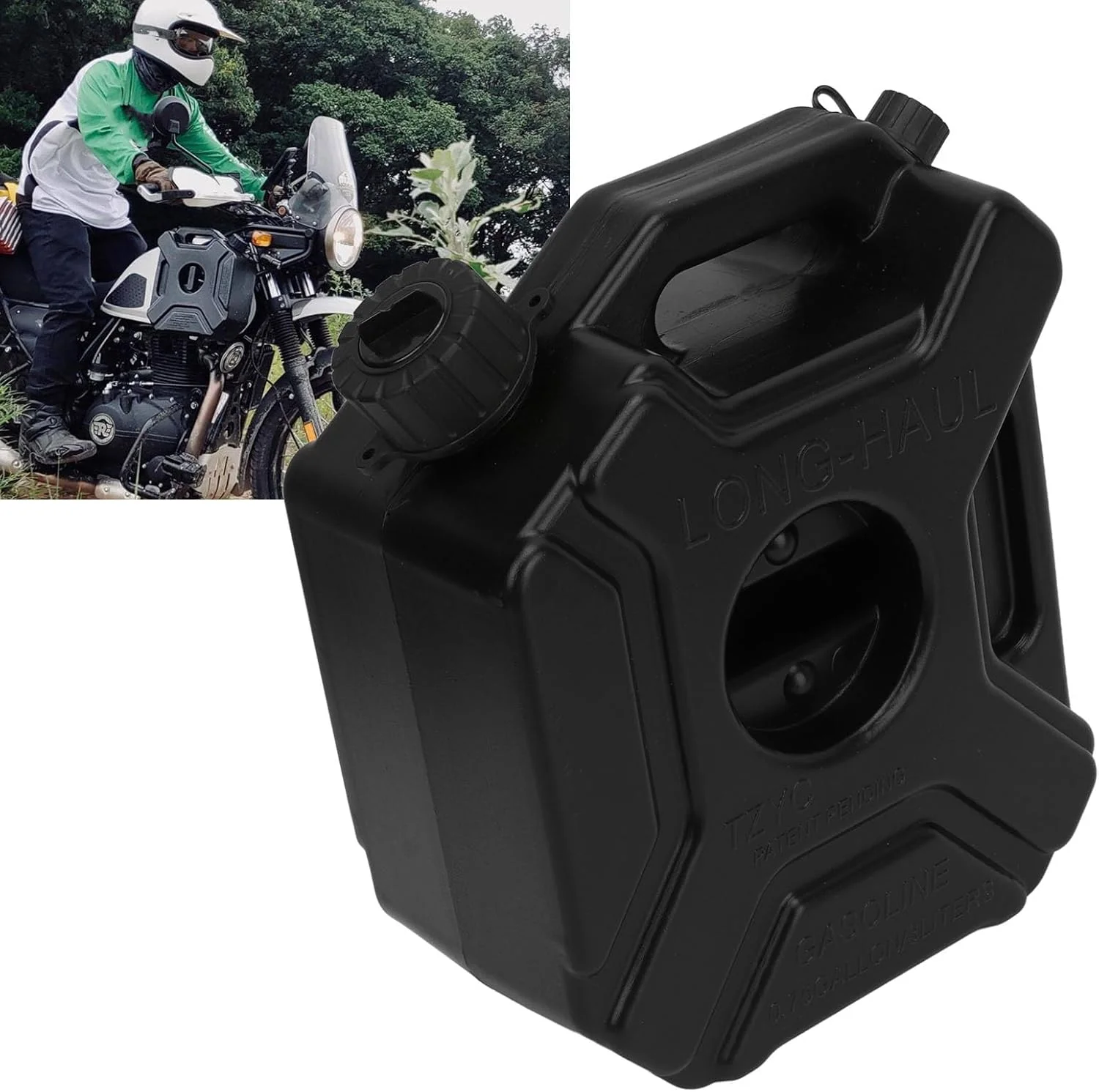 مخزن ذخیره سازی روغن و بنزین Yctze ABS 3 لیتری، مخزن بنزین مشکی پشتیبان اضطراری برای خودرو، موتورسیکلت، UTV، ATV، دوچرخه (ABS)