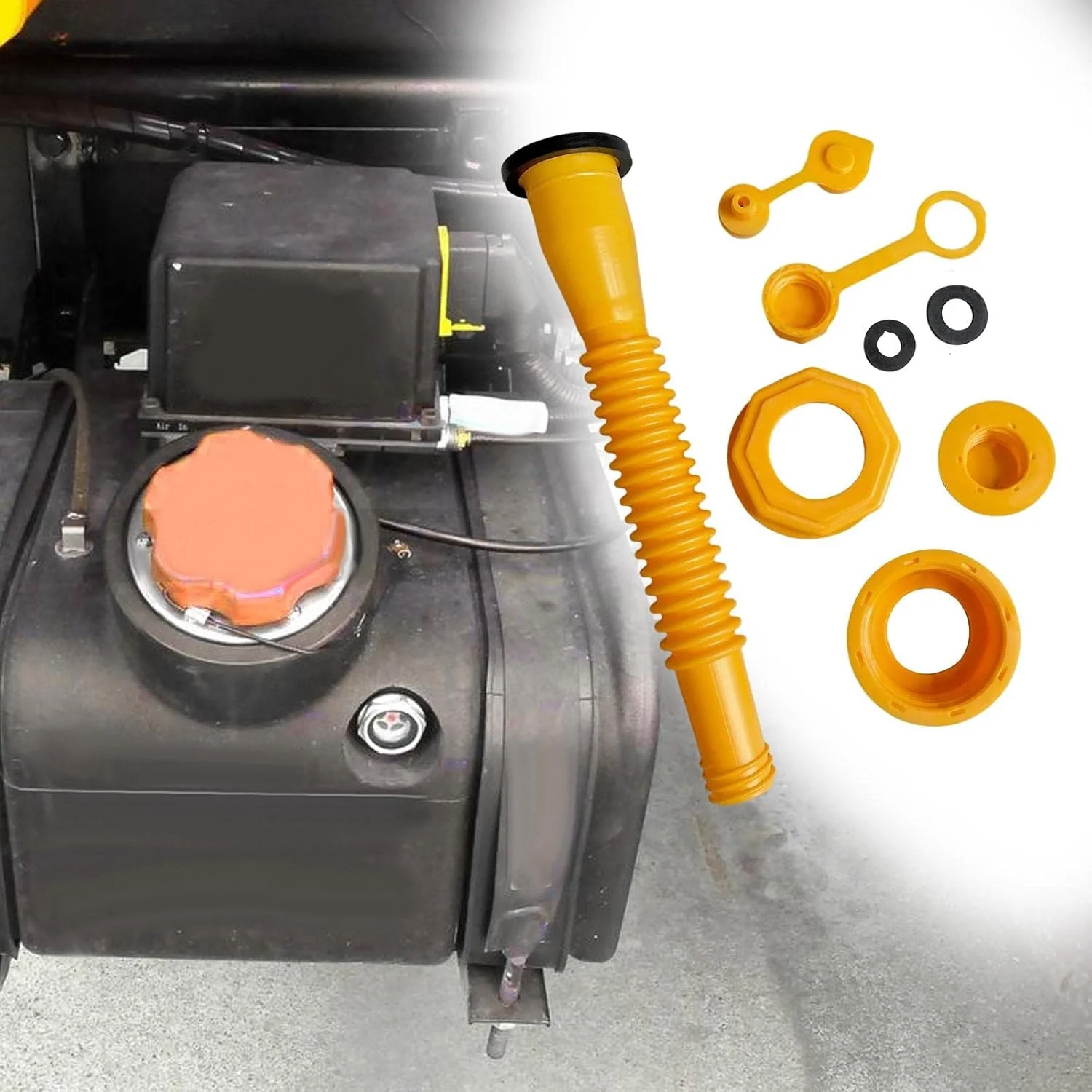 نازل جایگزین برای مخازن سوخت، لوله رزوه ای، پوشش خروجی جهانی، نازل انعطاف پذیر برای اکثر مخازن روغن 1/2/5/10 گالنی