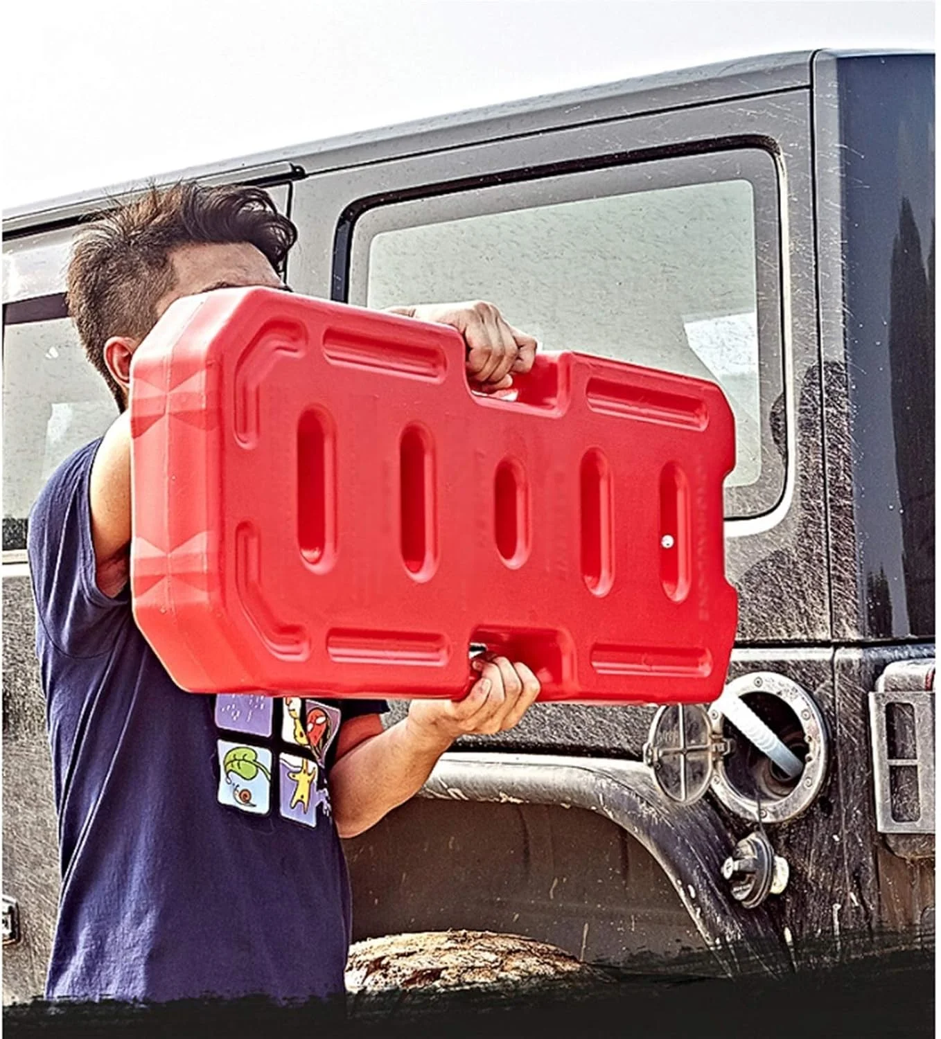 yaoyaoshop گالن پلاستیکی بنزین، مخزن سوخت یدکی خودروهای آفرود، ظرفیت بزرگ 20/30 لیتری برای گازوئیل، بنزین، روغن و آب (رنگ: قرمز، اندازه: 20 لیتر)