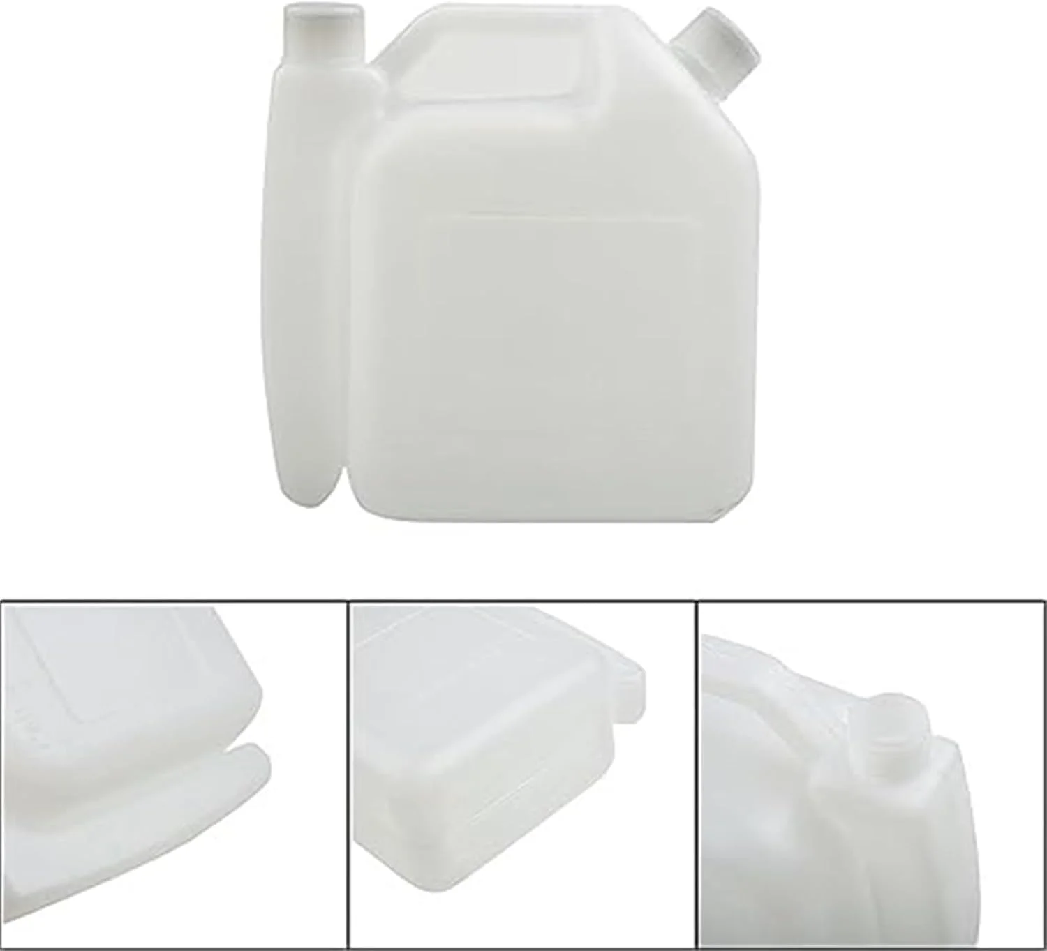 مخزن بطری مخلوط سوخت بنزین روغن 2 زمانه 1.0 لیتری سفید، برای قطعات ابزار اره زنجیری علف زن لوازم جانبی ابزار آشپزخانه مجموعه درب باک سوخت