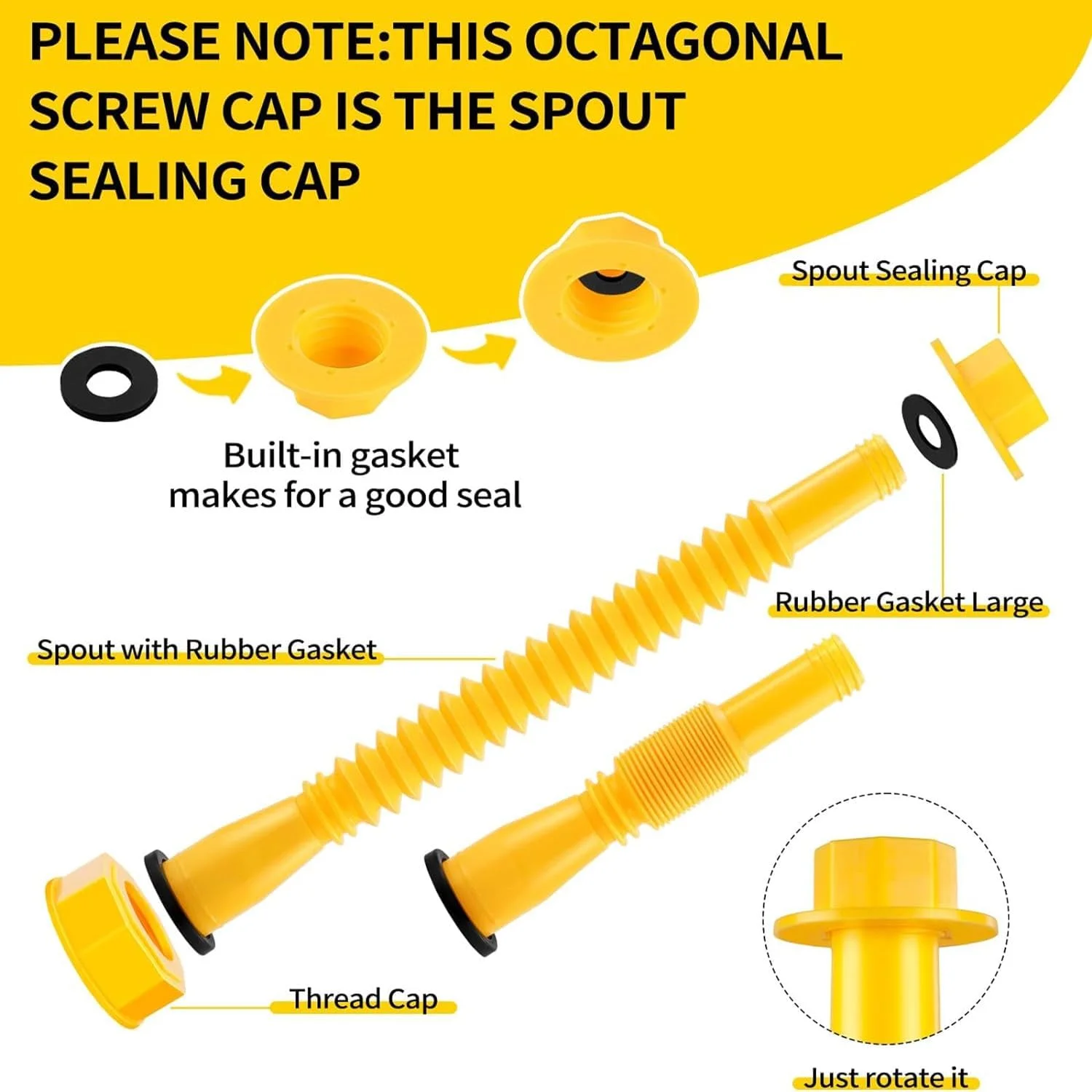 مجموعه 17 عددی جایگزینی خروجی مخزن سوخت ZELLYA، ارتقاء نازل مخزن سوخت با طول قابل افزایش تا 29.7 سانتی متر، مناسب برای اکثر مخازن روغن 2/5/10/20/40 لیتری، جایگزینی خروجی مخزن سوخت، خروجی مخزن سوخت