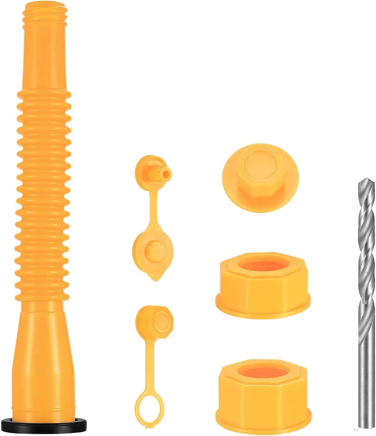 مجموعه تعویض نازل مخزن سوخت Zxglxinyao، کیت 7 عددی تعویض نازل مخزن سوخت برای مخازن 1/2/5/10 گالنی، تعویض مخزن سوخت، نازل های مخزن سوخت برای مخازن قدیمی 5 گالنی بنزین، درپوش های هواکش، مته