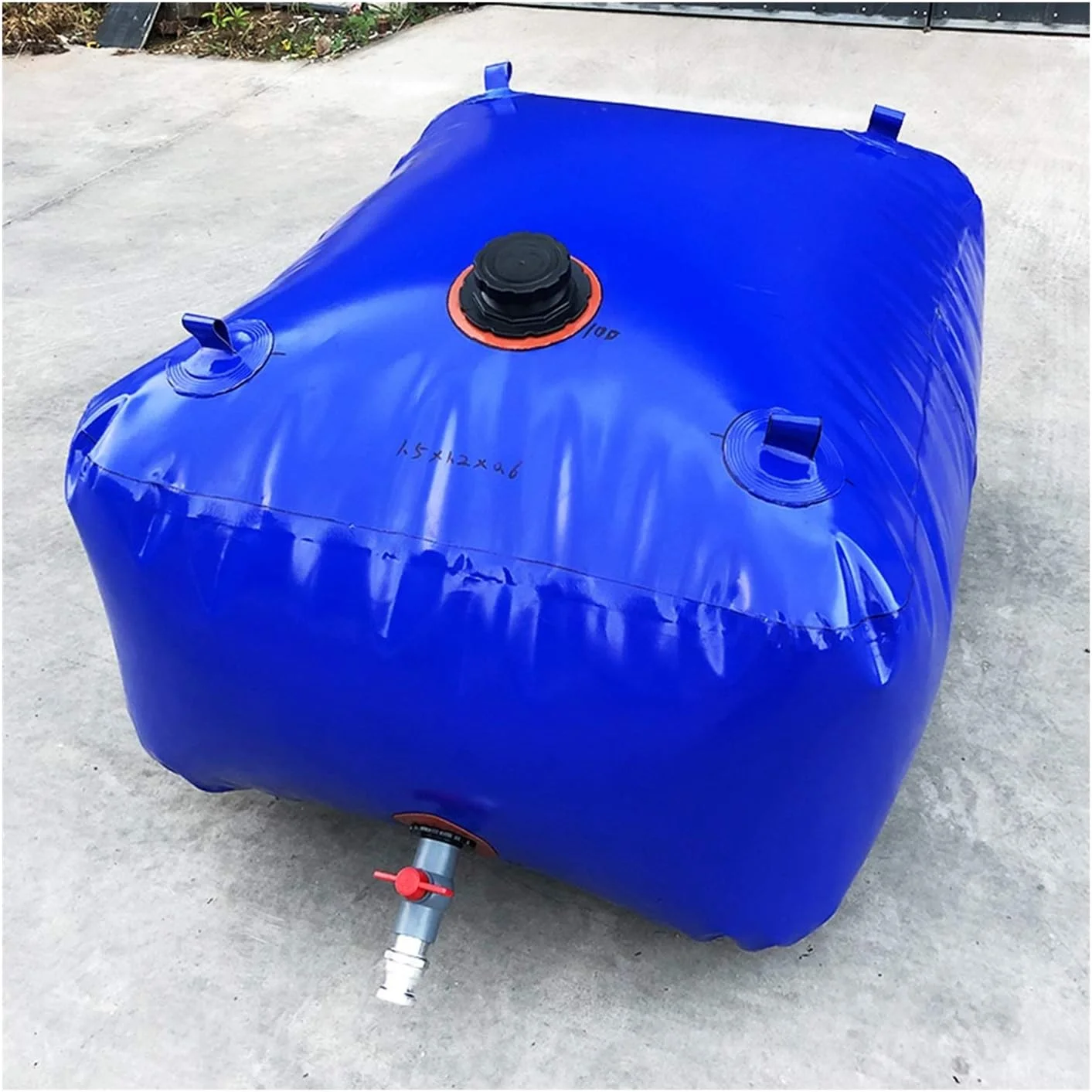 کیسه آب کشاورزی فضای باز، مخزن آب آبیاری، پی وی سی تاشو با ظرفیت بالا 0.9 میلی متر برای باغبانی ساختمانی / آبی / 750 لیتر / 1.5 * 1 * 0.5 متر