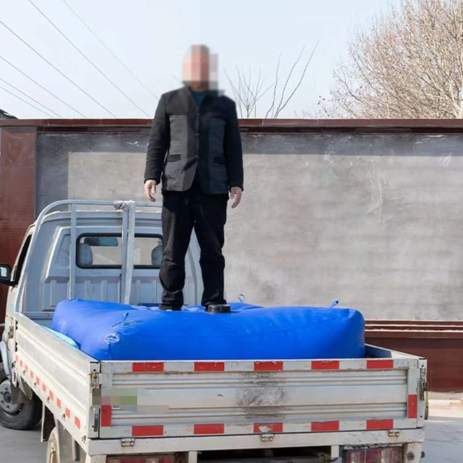 مخزن آب تاشو با ظرفیت بالا برای خودرو، ون، RV، کشاورزی، مناسب برای سایت ساخت و ساز و باغ، آبی / 2 * 1.5 * 1.5 متر / 4500 لیتر