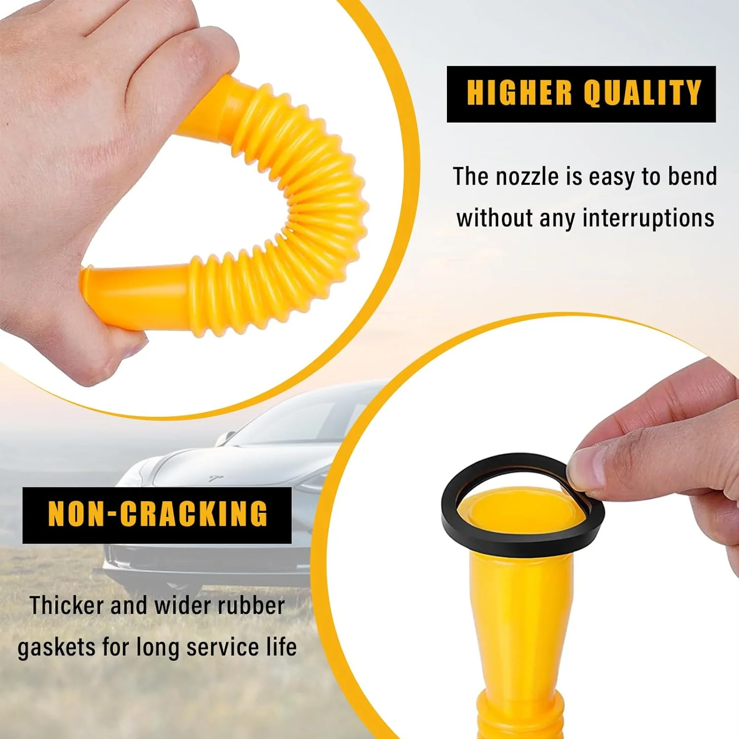 مجموعه 7 عددی جایگزین خروجی مخزن سوخت Ziciner به همراه دریل، کیت نازل خم شو با درپوش های پیچی، درپوش های هواکش، پوشش خروجی، جایگزین نازل مخزن سوخت بدون ریزش، نازل مخزن سوخت مناسب برای اکثر مخازن (1