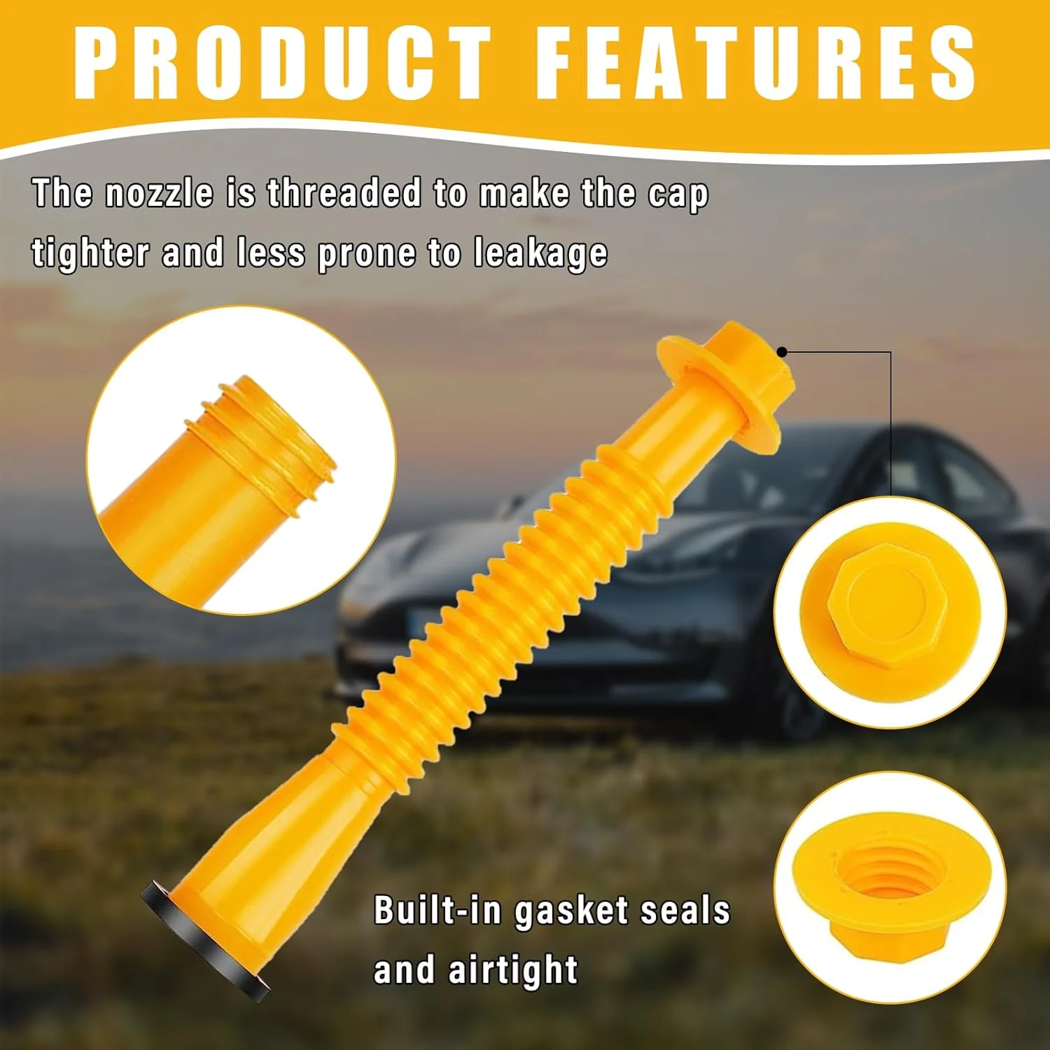 مجموعه 7 عددی جایگزین خروجی مخزن سوخت Ziciner به همراه دریل، کیت نازل خم شو با درپوش های پیچی، درپوش های هواکش، پوشش خروجی، جایگزین نازل مخزن سوخت بدون ریزش، نازل مخزن سوخت مناسب برای اکثر مخازن (1