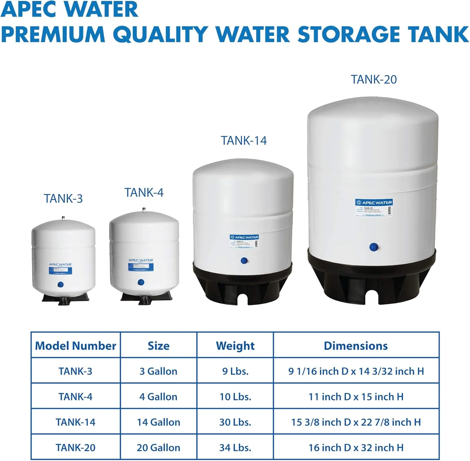 مخزن ذخیره آب سیستم اسمز معکوس خانگی APEC Water Systems مدل Tank-4 با ظرفیت 4 گالن