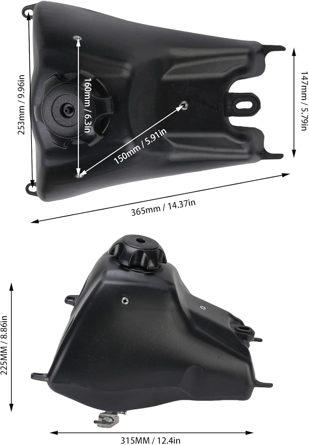 مخزن سوخت پلاستیکی ABS 8 لیتری، ساختار محکم جایگزین برای CRF70 XR70 CRF80 CRF100، موتورهای خاکی Taotao، نصب آسان، درب فشاری برای عملکرد پایدار