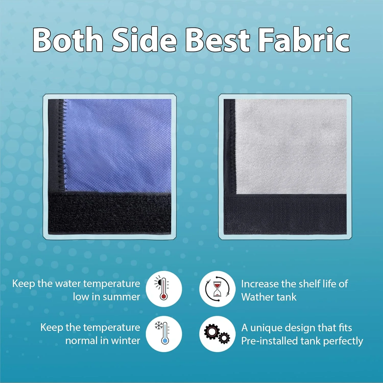 روکش عایق مخزن آب 500 لیتری - محافظ مخزن آب برای پشت بام، محافظت در برابر آب و هوای گرم و سرد، آب را در تابستان خنک نگه می دارد