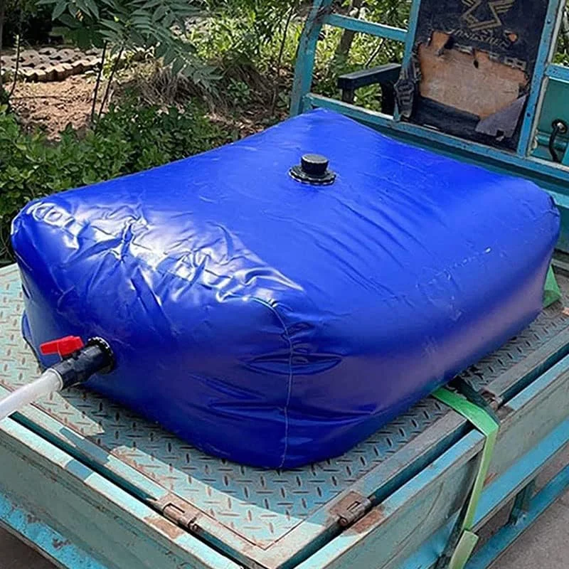 کیسه ذخیره آب با ظرفیت بزرگ، مخازن تاشو و سبک وزن، کیسه آب باران انعطاف پذیر و قابل استفاده مجدد در فضای باز با شیر برای آبیاری/محل کار/استفاده در مزرعه