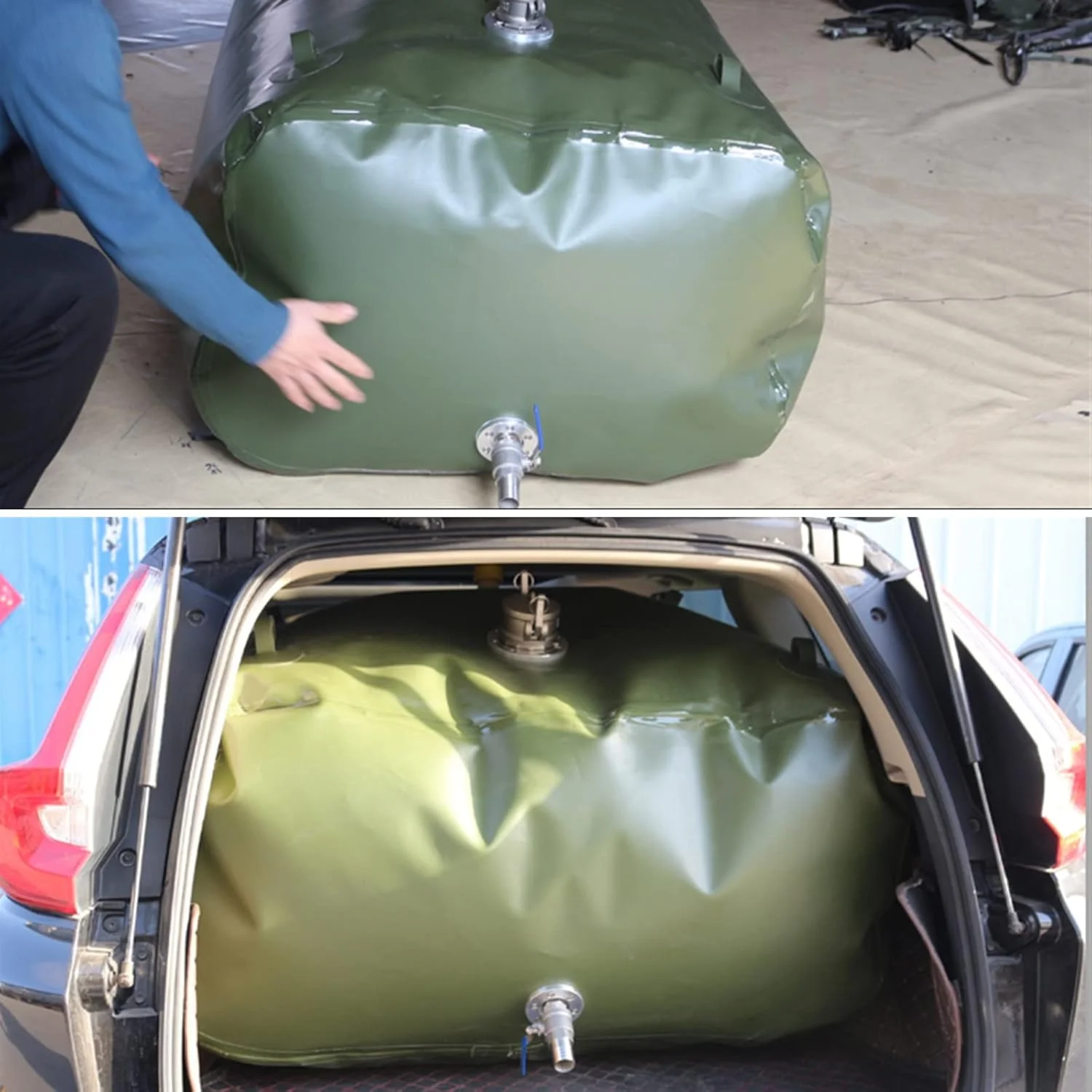 مخزن آب تاشو قابل حمل، کیف بزرگ ذخیره آب اضطراری، مقاوم در برابر خشکی و آتش نشانی، اندازه قابل تنظیم (اندازه: 1.8x1.3x0.9 متر/2000 لیتر/528 گالن) مخزن آب تاشو قابل حمل، کیف بزرگ ذخیره آب اضطراری، مقاوم در برابر خشکی و آتش نشانی، اندازه قابل تنظیم (اندازه: 1.8x1.3x0.9 متر/2000 لیتر/528 گالن)