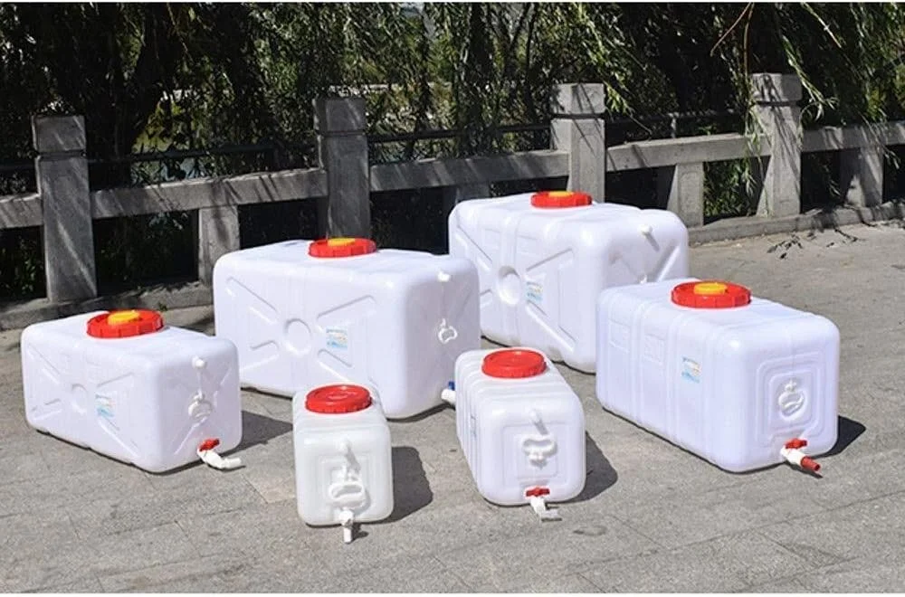 مخزن آب 80 لیتری با شیر خروجی، مناسب برای ذخیره آب اضطراری خانگی، سطل آب، مخزن آب خودرو با درب، قمقمه مخزن ذخیره آب