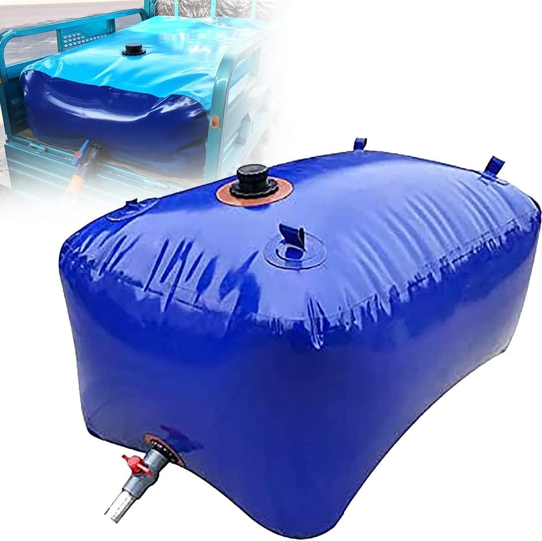 مخزن تاشو ذخیره آب، مناسب برای کامیون، کمپینگ، کشاورزی، مزرعه، مخازن آب قابل حمل، کیسه آب نرم مقاوم در برابر خشکی، مخزن ذخیره آب با شیر، 2000 لیتر