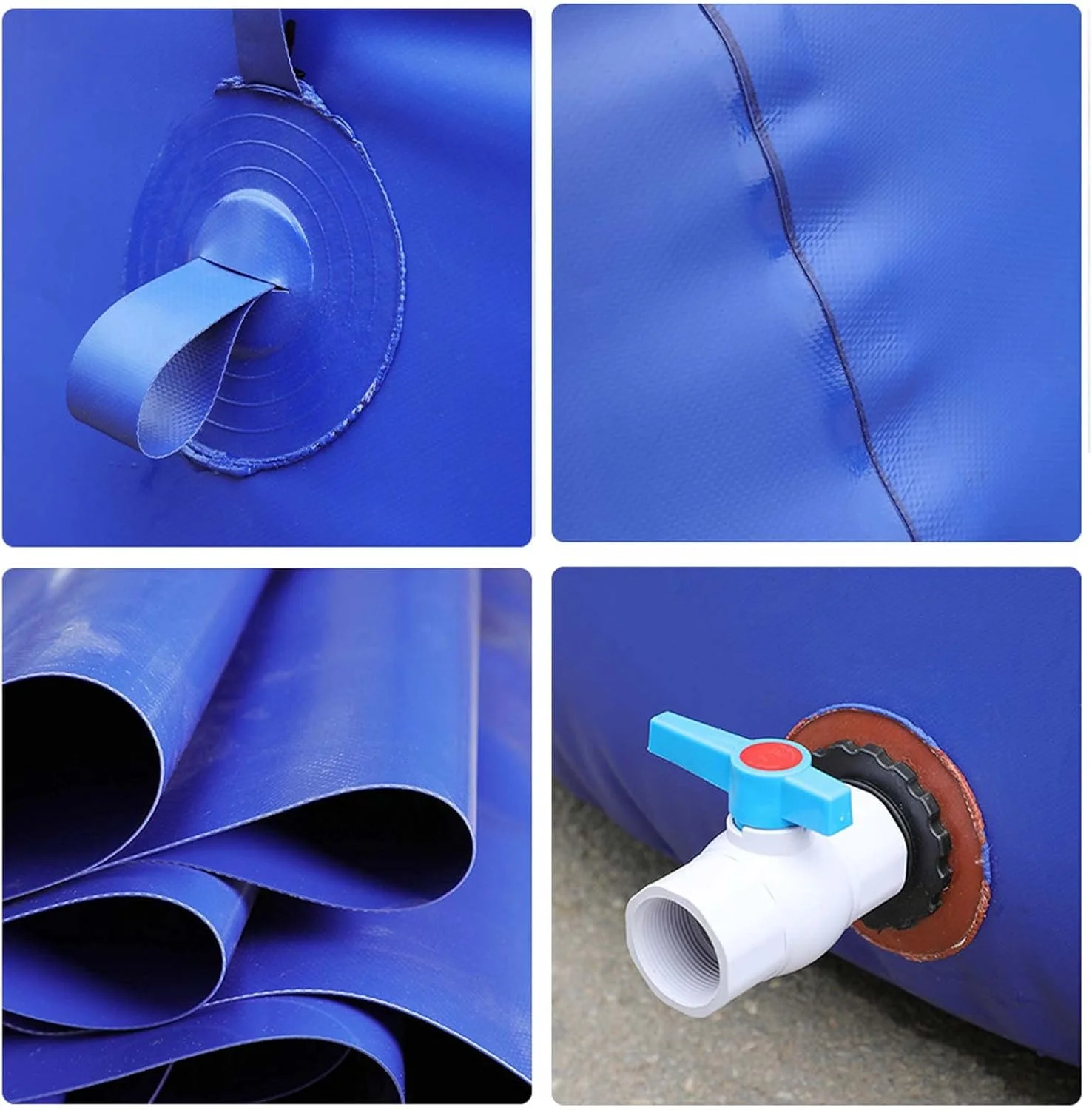 مخزن آب تاشو با شیر، مثانه آب مقاوم در برابر فشار و سایش PVC، مخزن ذخیره آب خانگی با ظرفیت بزرگ، مخزن نرم در فضای باز، 500 لیتر