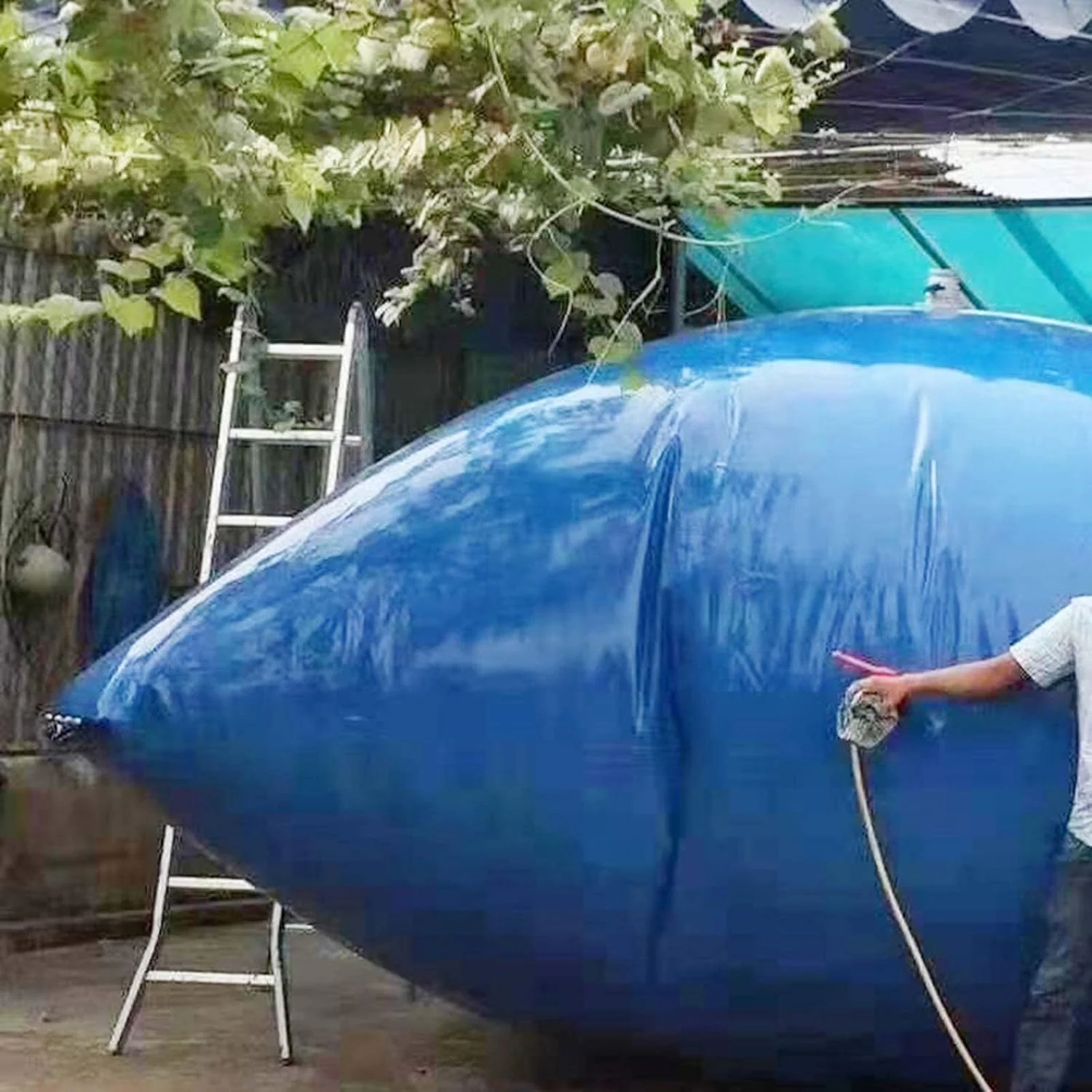 مخزن تاشو آب با شیر، مخزن آب اضطراری قابل حمل، برای استفاده کشاورزی مقاوم در برابر خشکسالی و آتش نشانی، 1000 لیتر