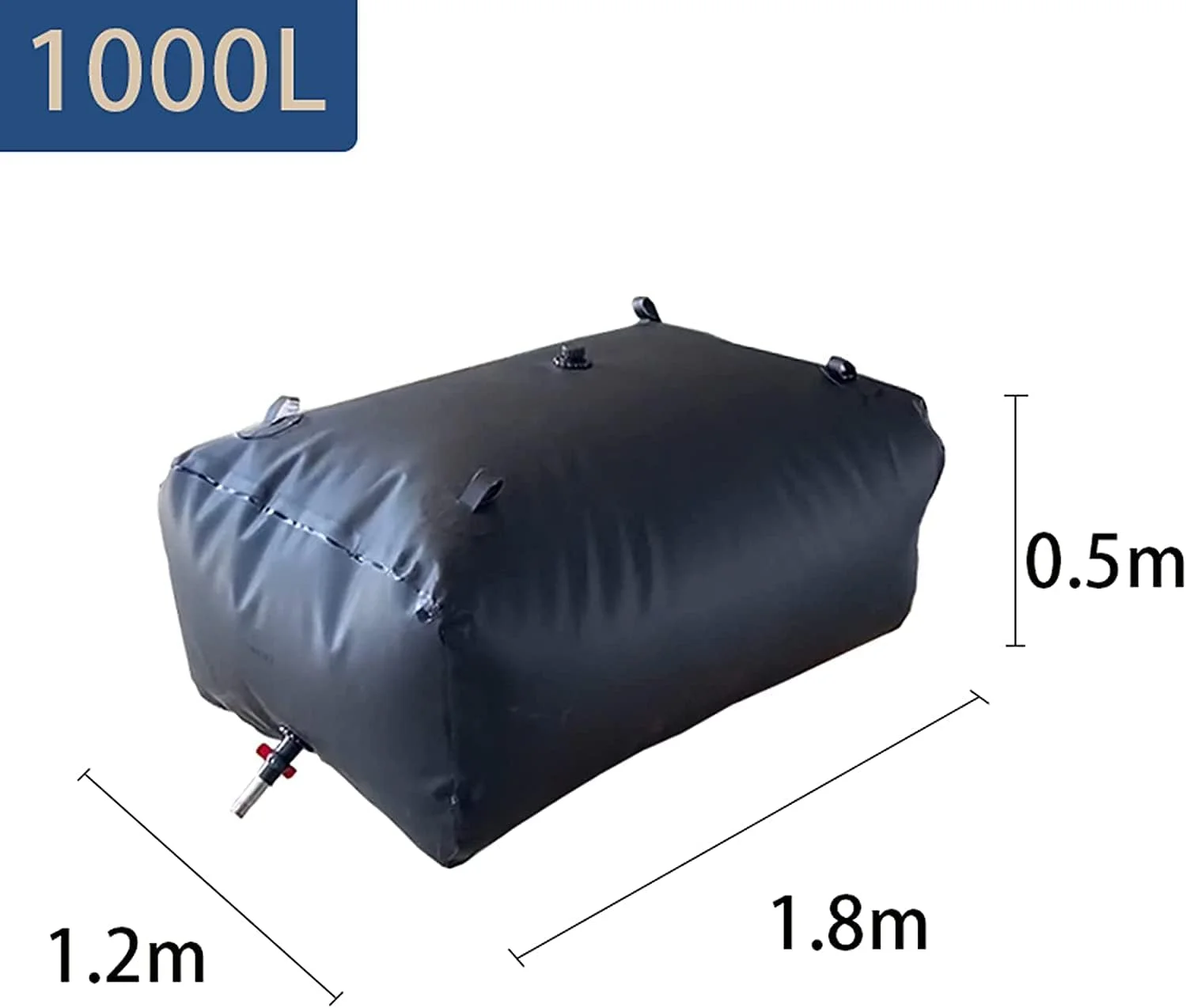 مخزن آب تاشو، کیسه مثانه آب انعطاف پذیر با شیر روشن/خاموش، مخزن ذخیره آب با ظرفیت بالا و قابل استفاده مجدد برای انتقال و تحویل آب اضطراری جایگزین