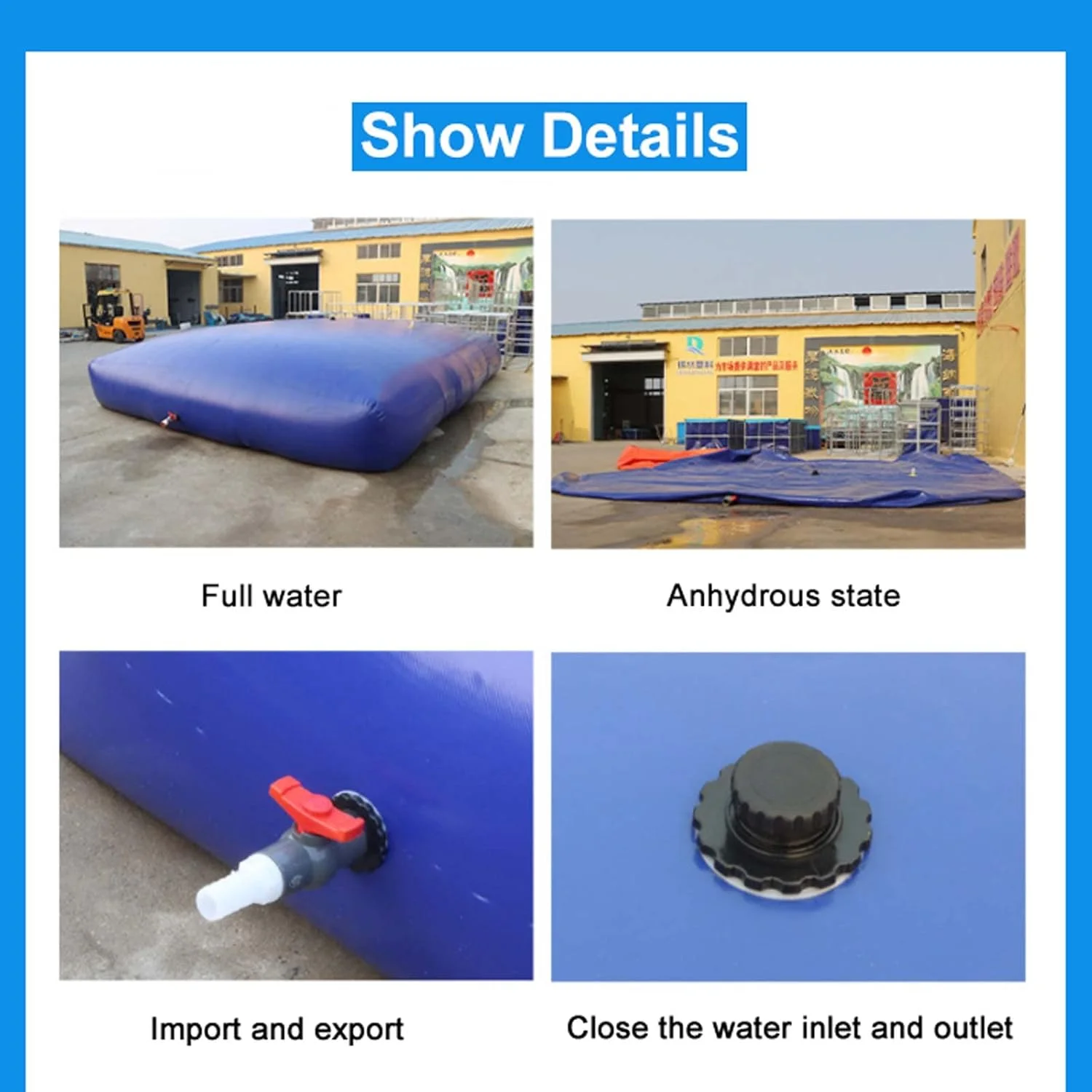 مخزن آب تاشو با ظرفیت بالا و شیر آب، کیسه ذخیره آب تاشو، کیسه آب باران انعطاف پذیر برای فضای باز، مقاوم در برابر خشکسالی و استفاده کشاورزی برای آتش نشانی، 3000 لیتر مخزن آب تاشو با ظرفیت بالا و شیر آب، کیسه ذخیره آب تاشو، کیسه آب باران انعطاف پذیر برای فضای باز، مقاوم در برابر خشکسالی و استفاده کشاورزی برای آتش نشانی، 3000 لیتر