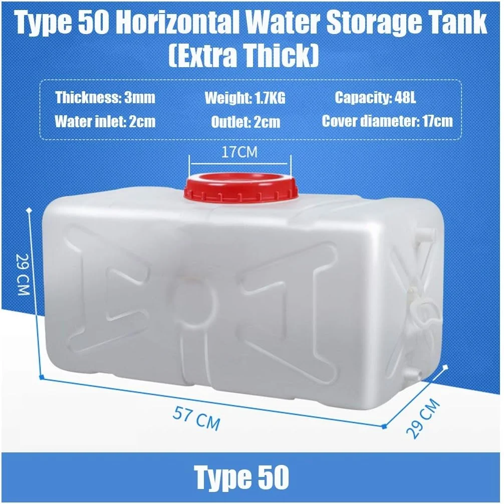 مخزن آب پلاستیکی ضد ضربه 48 لیتری با شیر، ظرفیت بزرگ، مناسب کمپینگ، خودرو، منزل، پیاده روی و شکار