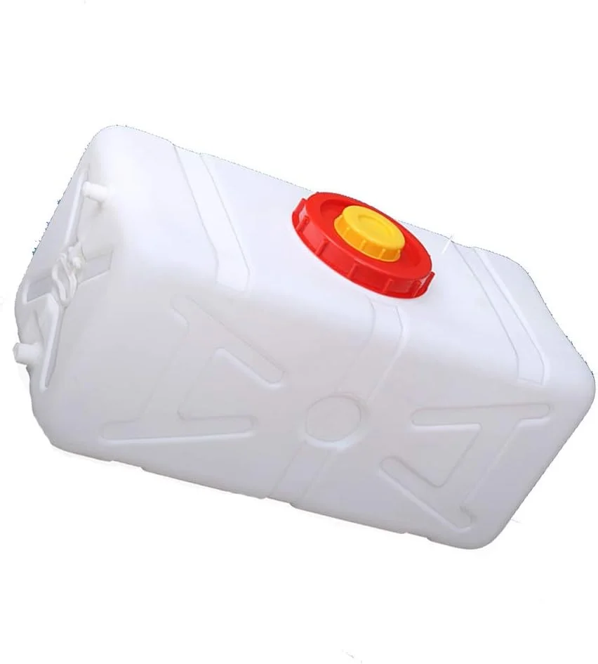 مخزن آب، ظرف آب، بشکه مربعی، سطل پلاستیکی 160 لیتری، مخزن آب مستطیلی افقی، مخزن ذخیره سازی بزرگ صنعتی، پلاستیک ضخیم، با درب و شیر (مخازن آب پلاستیکی ضد چکه)