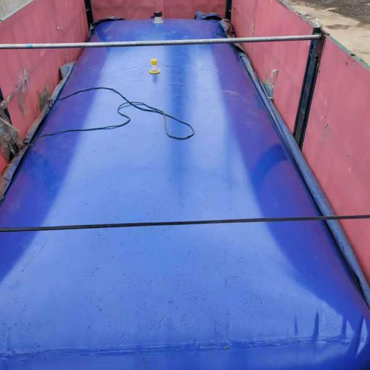 مخزن ذخیره آب تاشو، تانکر آب انعطاف پذیر با شیر، ابزار باغبانی در فضای باز، پی وی سی تاشو 0.9 میلی متری برای آبیاری کشاورزی/آبی/2000 لیتر/2 * 1.25 * 0.8 متر