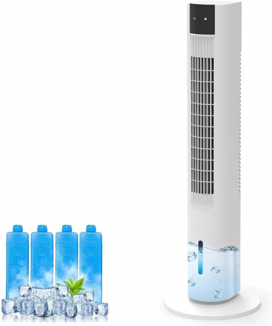 پنکه برجی Beleaad با مخزن آب، خنک کننده تبخیری هوا، پنکه برجی کم صدا، چرخش 80 درجه ای برای گردش هوا در کل خانه، تایمر 12 ساعته، ایده آل برای خانه و دفتر
