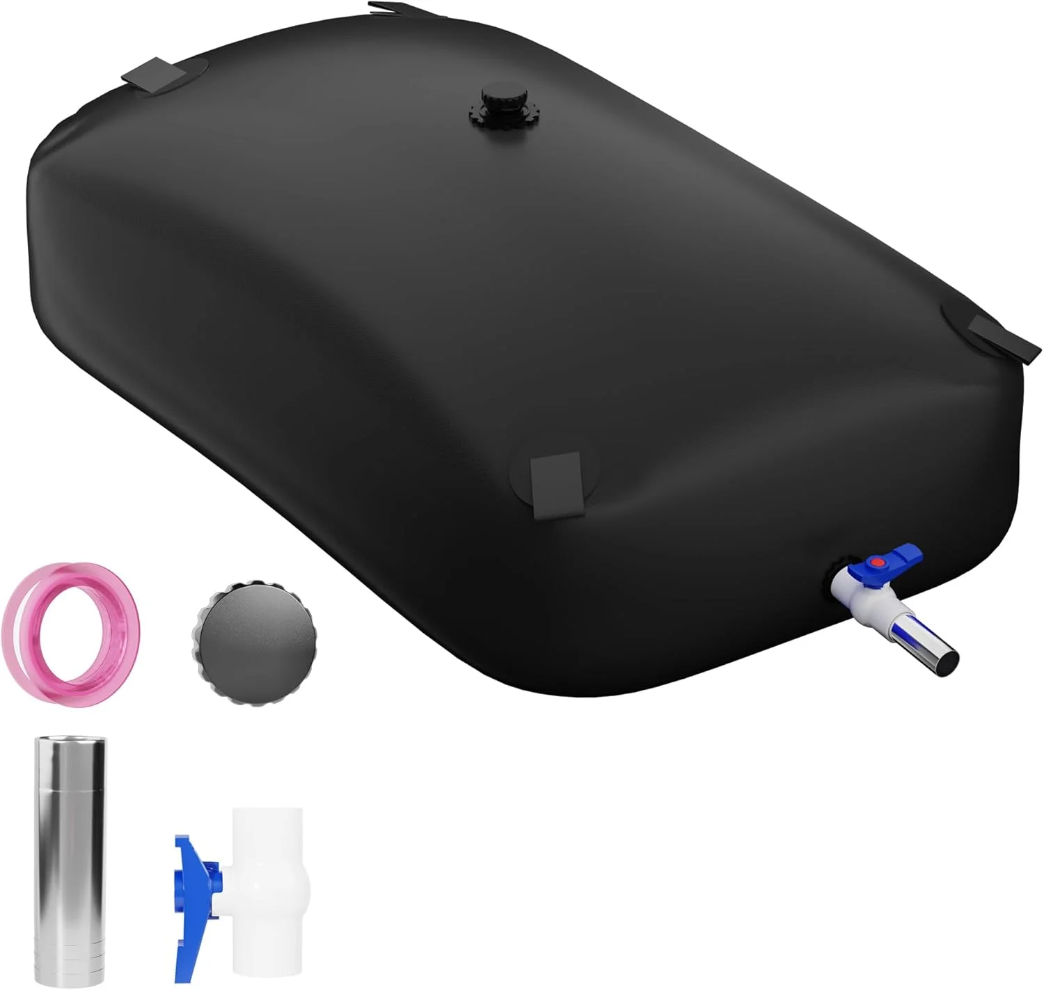 مخزن تاشو و قابل حمل ذخیره آب با ظرفیت بالا، مناسب برای مقاومت در برابر خشکسالی، پیشگیری از آتش سوزی، آب اضطراری، آبیاری کشاورزی در فضای باز (240 لیتر، مشکی)