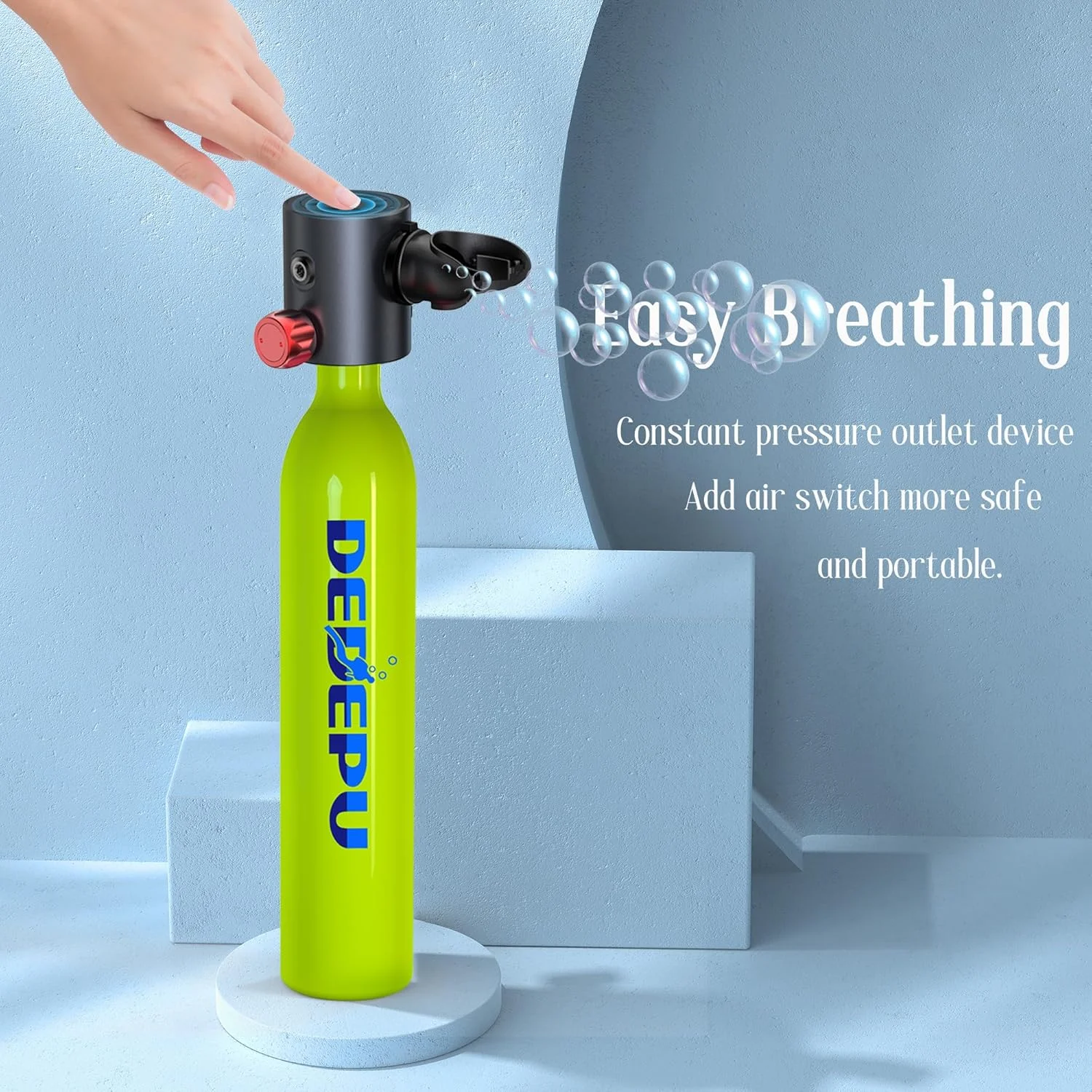 مخزن غواصی DEDEPU، مخزن کوچک غواصی با فشار ثابت 0.5 لیتری، مخازن غواصی با شیر روشن/خاموش، قابلیت 5-10 دقیقه زیر آب، مخازن کوچک غواصی قابل حمل، مخازن غواصی با پمپ