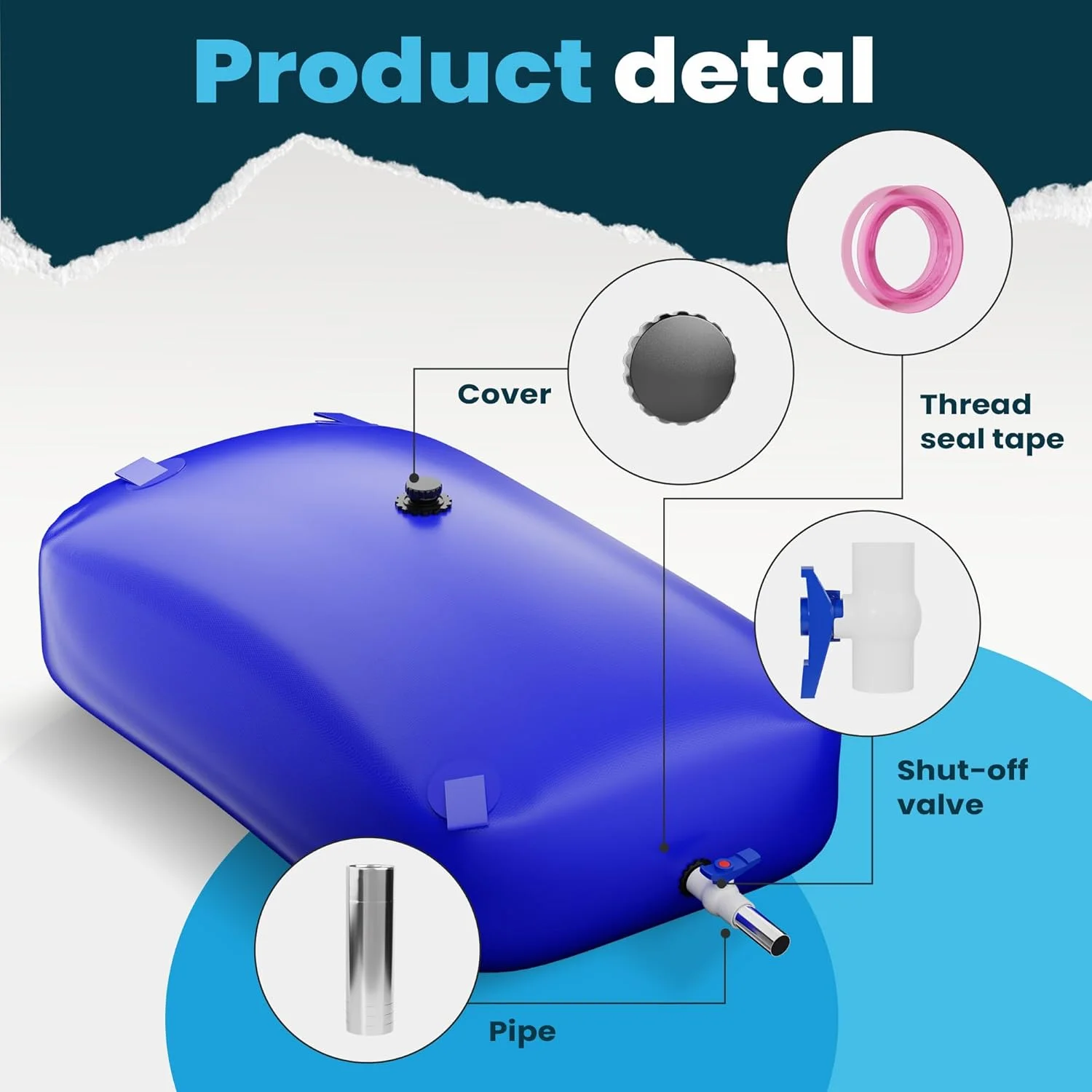 مخزن تاشو آب با ظرفیت بالا، مناسب برای ذخیره آب، مقاوم در برابر خشکی، پیشگیری از آتش سوزی، آب اضطراری، آبیاری کشاورزی در فضای باز (110 لیتر / 30 گالن) مخزن تاشو آب با ظرفیت بالا، مناسب برای ذخیره آب، مقاوم در برابر خشکی، پیشگیری از آتش سوزی، آب اضطراری، آبیاری کشاورزی در فضای باز (110 لیتر / 30 گالن)