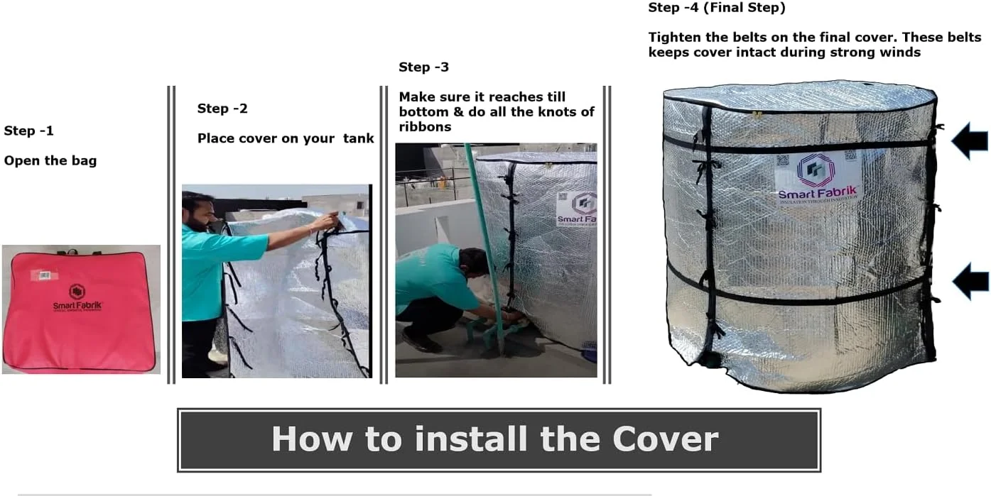 روکش/ژاکت عایق مخزن آب Smart Fabrik DNA Technologies فقط برای هوای گرم (500 لیتر)